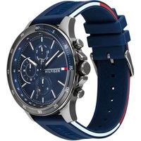 Men's Blue Silicone Watch with Large Analogue Dial & Date Feature