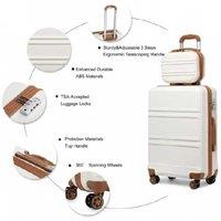 Kono ABS 3-Piece Hard Shell Luggage Set with Vanity Case - Lightweight, Durable Travel Suitcases