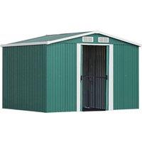 8x7ft Metal Garden Tool Storage Shed with Ventilators