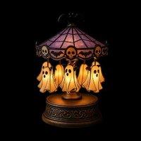 Halloween Resin Ghost Carousel Table Night Light - Festive LED Home Decor
