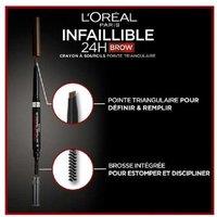 L'Oral Infaillible 24h Waterproof Eyebrow Pencil - Smudge-Proof, Matte Finish, Long-Lasting Brow Makeup