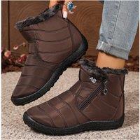 Black Women's Waterproof Fleece High Top Snow Boots - Durable Winter Footwear