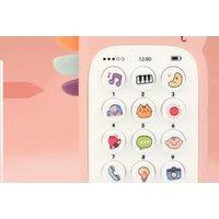 Baby Teether Simulation Mobile Phone Musical Toy - Interactive Learning, Safe Silicone, Ages 0-3