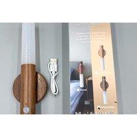 Smart Motion Sensor LED Night Light - Wooden Finish, Energy Efficient Table Lamp