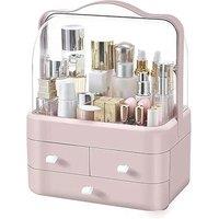 Acrylic Makeup Storage Organiser with 180 Rotating Lid & Drawers - 3 Colours