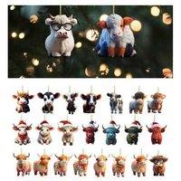 Highland Cow Advent Calendar - 24 Acrylic Ornaments for Christmas Dcor & Gifting