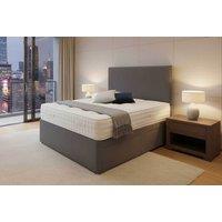 Grey Fabric Divan Bed Set: Memory Sprung Mattress & Headboard Included - 6 Sizes & Optional Storage