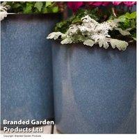 Large Glazed Cylinder Planters - Weather Resistant, 36cm, Modern Garden Pots