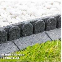 Garden Lawn & Mower Edging - Flexible Recycled Tyre Border, Grey