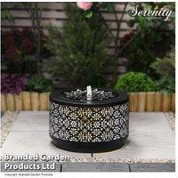 Moroccan Mosaic Lantern Water Feature - Outdoor Garden Ornament, Weather-Resistant Metal Decor