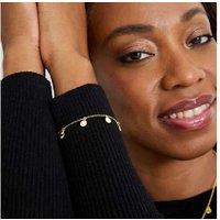 Gold-Plated Zirconium Bracelet - 18k Yellow Gold, Adjustable, Sparkling Stones, Elegant Gift