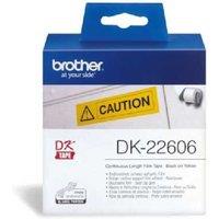 PRICE DROP! Brother DK22606 Premium Continuous Adhesive Label Tape - Durable Black on White, 15m Roll for QL Printers