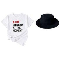 Black 'A Lot Going On At The Moment' Bold Letter Print T-shirt With Hat Set