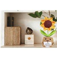 Handmade Crochet Sunflower Decorative Doll - Soft Acrylic, Cheerful Gift, Compact Table Decor