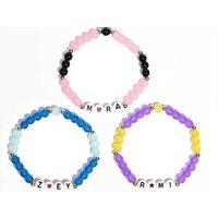 K-Pop Handmade Glass Bead Friendship Bracelets Set - Stackable, Adjustable, Vibrant Colours