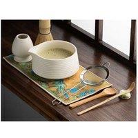 8-Piece Traditional Japanese Matcha Whisk Set - Ceramic & Bamboo Tea Kit