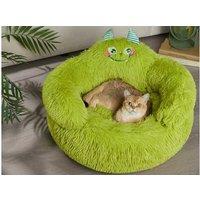 Plush Anti-Anxiety Cat Bed - Faux Fur, Donut Shape, Small Pet Comfort
