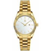 Crevo Silver Watch with Black Dial, Date & Gift Packaging