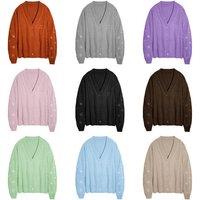 Unisex Black Taylor Swift Initial Embroidered Loose V-Neck Cardigan - 4 Sizes & 9 Colours