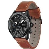 BOSS BLACK Men's Quartz Leather Watch 44mm - Classic Dress Style, Analog Movement