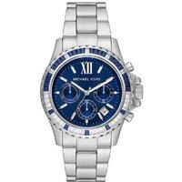 Michael Kors Everest Women's Quartz Chronograph Stainless Steel Watch - Water-Resistant, Blue Dial, Luxury Style