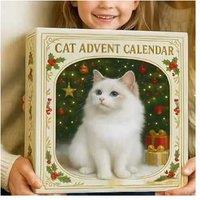 2D Cat Advent Calendar - 24 Acrylic Kitten Ornaments for Cat Lovers