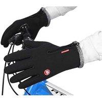 Unisex Black Fleece Lined Thermal Touchscreen Gloves - Windproof, Unisex, Winter Outdoor Essential