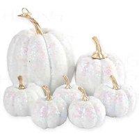 Sequin Pumpkin Hanging Ornament - Glitter Plastic Halloween & Thanksgiving Home Decor