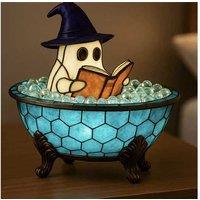 Halloween Ghost Reading Lamp Resin Table Ornament - Whimsical Home Decor