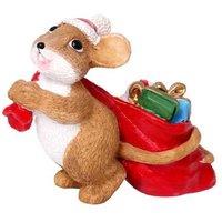 Cute Mouse Resin Christmas Ornament - Handcrafted Festive Table Decoration