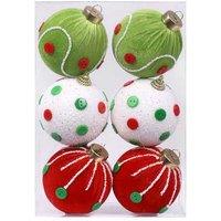 Exquisite Cloth-Wrapped Foam Christmas Bauble Set - Lint-Free, Plush, Assorted Colours