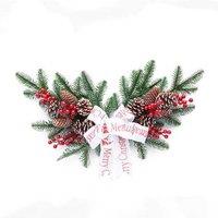 Snowflake Christmas Tree Garland & Rattan Horn Set - Festive Resin Decoration