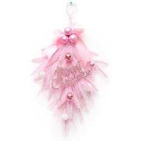 Pink Upside-Down Christmas Tree & Horn Set - 60cm Tree, 80cm Horn, Festive Indoor Dcor