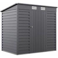 6FT x 4FT Outdoor Rust-Resistant Galvanised Steel Shed - Grey