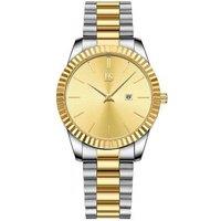 Women's Ravella Two-Tone Gold & Silver Watch with Fluted Bezel - Plated & 2 Yr Warranty