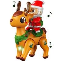 Santa Claus and Reindeer Toy with Lights, Music, and Motion!