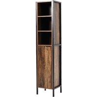 5-Tier Tall Storage Cabinet with Semi-Open and Private Concealed Shelves
