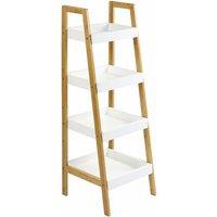 4-Tier Wooden Nordic Ladder Storage Shelf - Freestanding Organiser