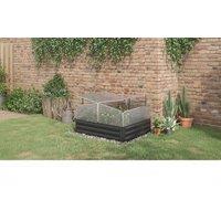 Outsunny Galvanised Steel Raised Planter Box with Polycarbonate Cover - Weather-Resistant Garden Bed