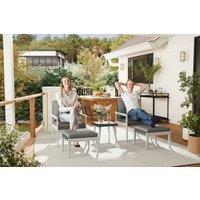 Outsunny 5-Piece Weather-Resistant Rattan Garden Sofa & Table Set, Grey - Space-Saving Outdoor Lounge Furniture