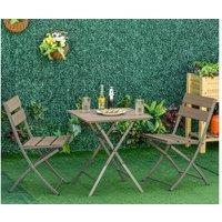 Outsunny 3-Piece Foldable Metal Bistro Set - Weather-Resistant, Space-Saving, Modern Grey