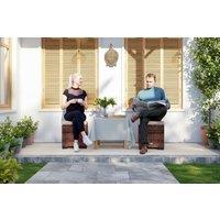 Outsunny Weather-Resistant Rattan Storage Ottomans - Set of 2, Beige, Steel Frame