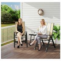 Outsunny Rattan Reclining Garden Chairs - Adjustable, Foldable Outdoor Loungers (Set of 2)