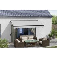 Outsunny 3.5x2.5m Electric Retractable Awning - Aluminium Frame, Weather-Resistant, Modern Grey