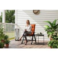 Outsunny Rattan Reclining Sun Lounger Chair - Foldable, Weather-Resistant, Steel Frame, 120kg Capacity, Modern Orange