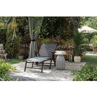 Outsunny Grey Folding Reclining Sun Lounger with Wheels - Weather-Resistant Garden Chair