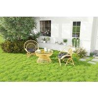 Outsunny Weather-Resistant Cotton Outdoor Seat Cushions 2-Pack - 60cm, Dark Grey