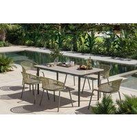 Outsunny Weather-Resistant 6-Seater Outdoor Dining Table - WPC & Metal, Modern Grey Garden Furniture