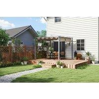 Outsunny Aluminium Retractable Roof Pergola, 3x3m, Weather-Resistant Garden Shelter - Grey