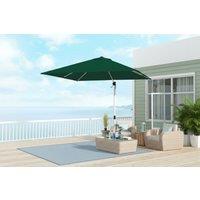 Outsunny 3x3m Weather-Resistant Aluminium Cantilever Parasol with Tilt & Crank - Large Garden Sun Umbrella, Green